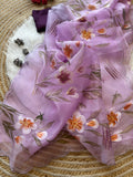 Zoey Handpainted Saree(purple)