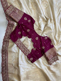 Gold Harmony Saree(Beige)