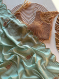 Pearl Muse Saree(Sea Green)