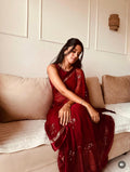 Regal Georgette Saree(Maroon)