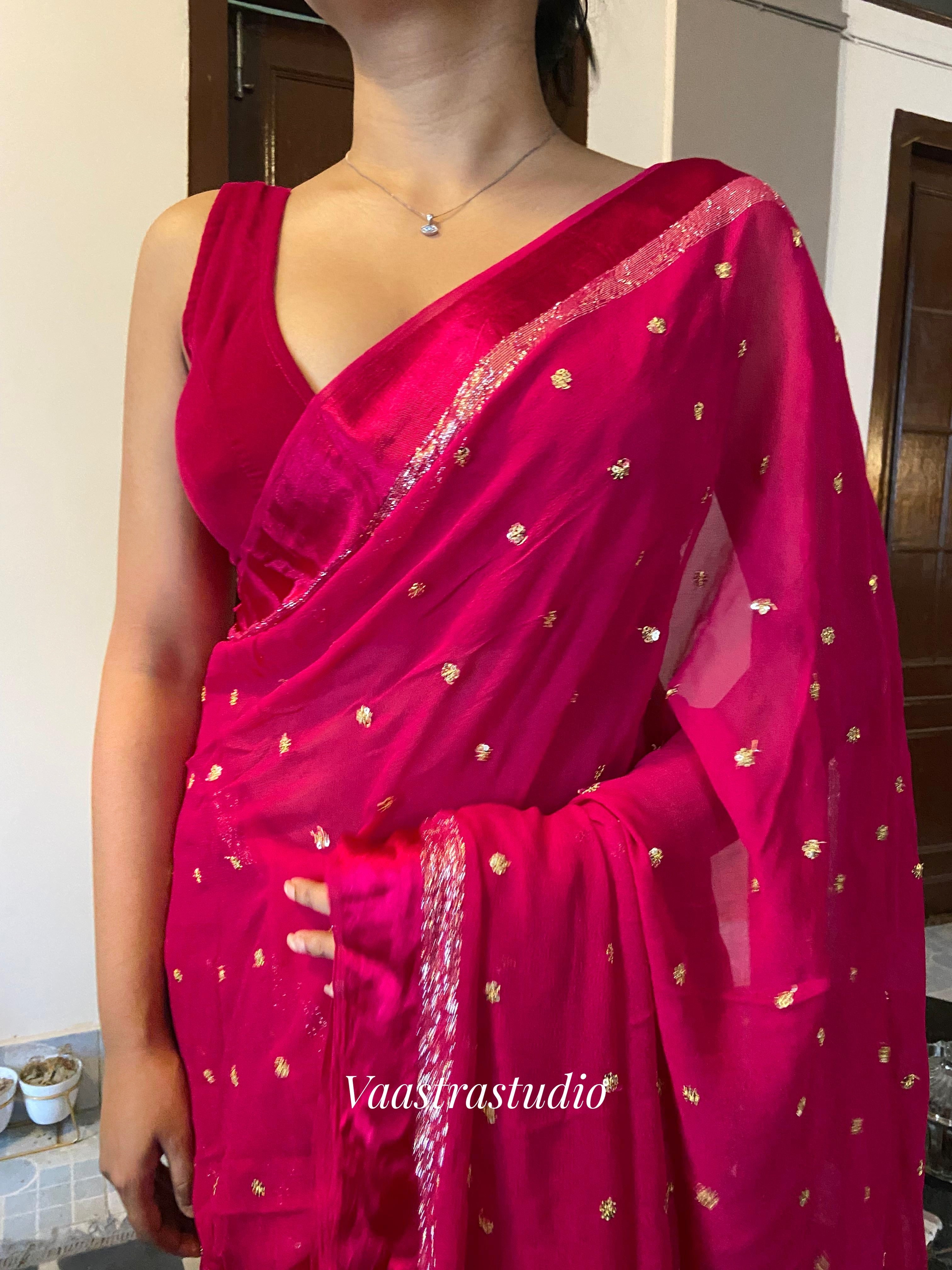Alizee Georgette Saree(Ready to wear)