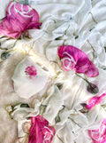 Rosette Handwork Saree(Pink)