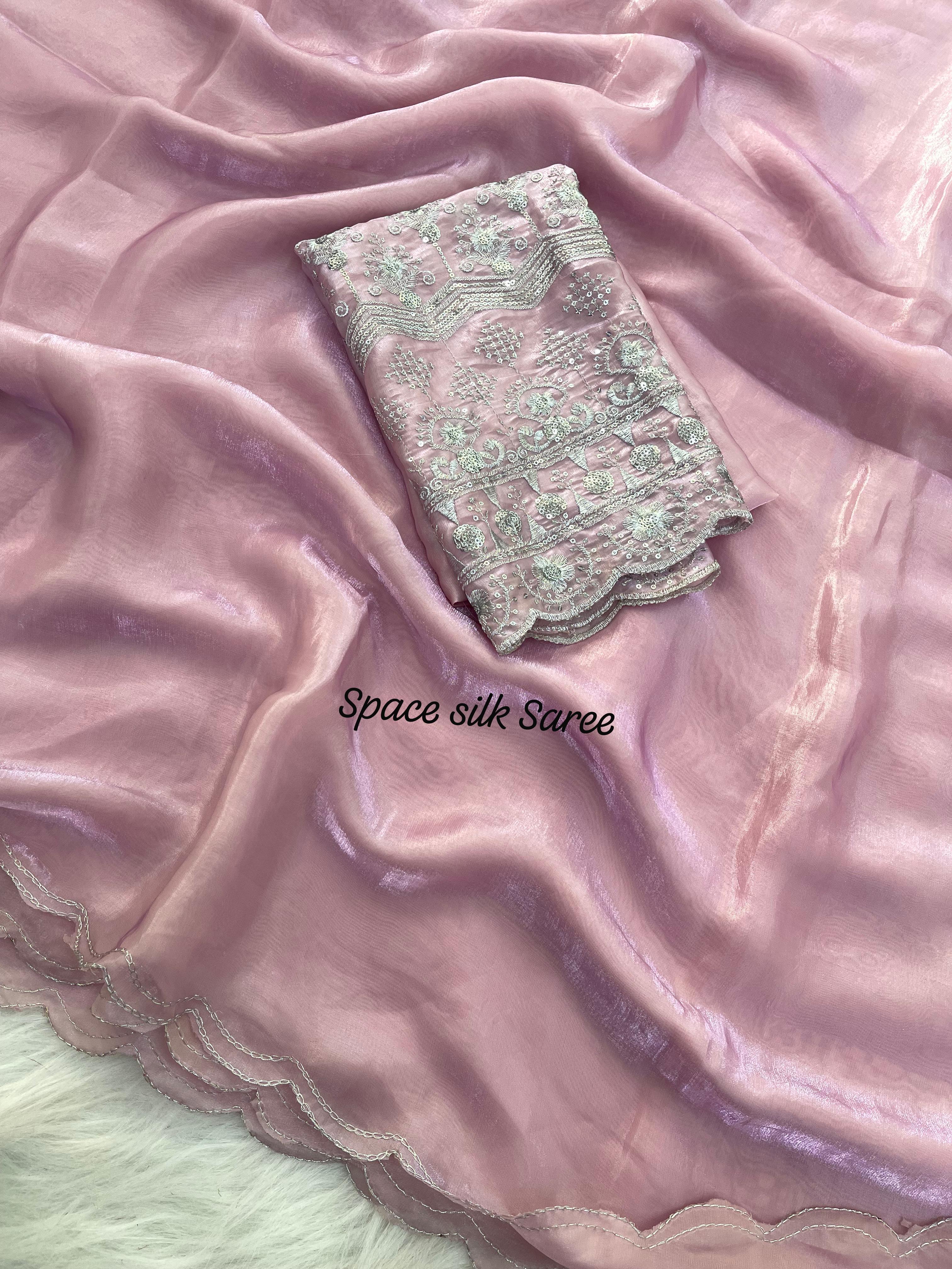 Rosy shimmer Saree