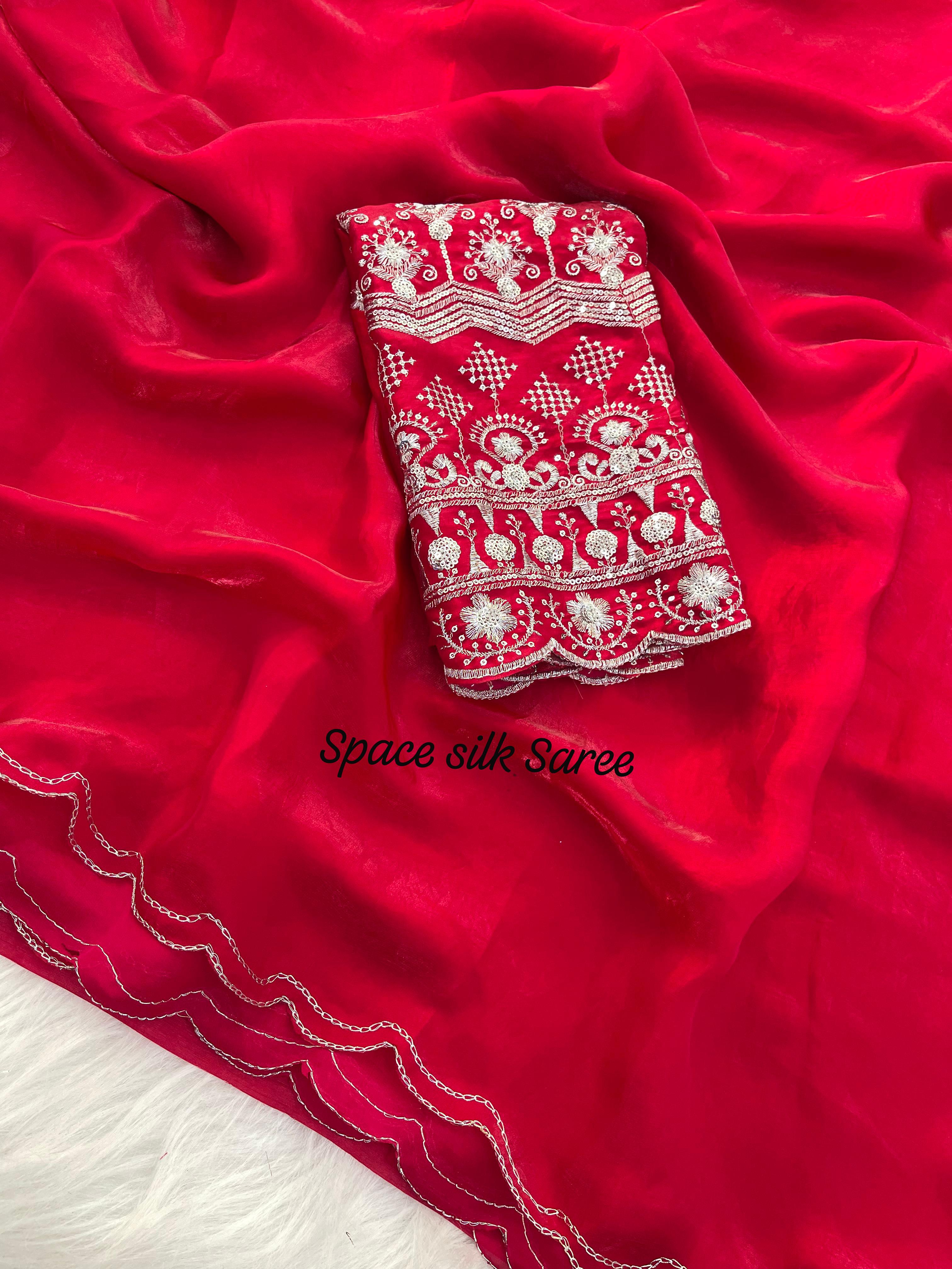 Rosy shimmer Saree