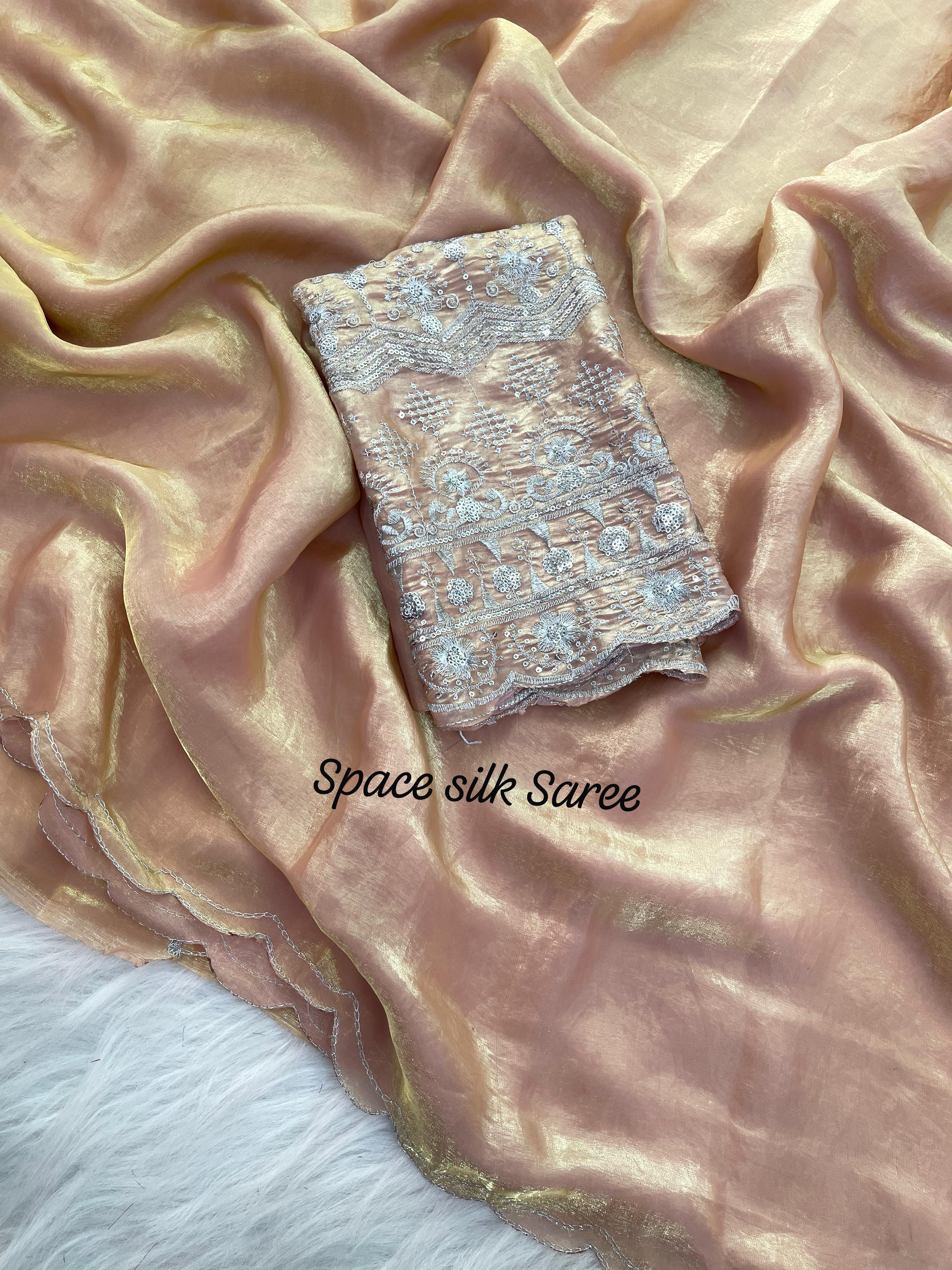 Rosy shimmer Saree