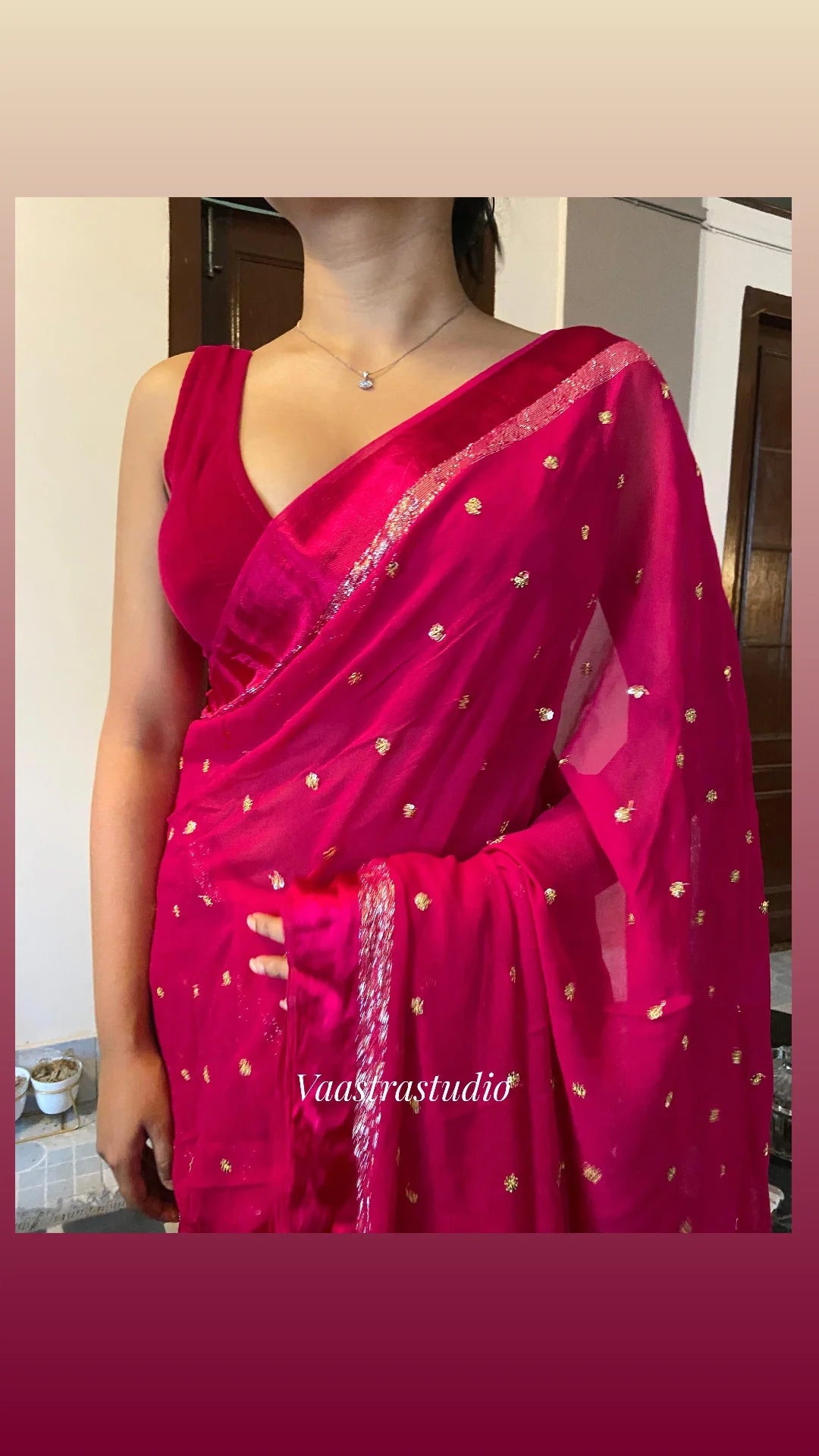 Alizee Georgette Saree(Ready-to-wear)